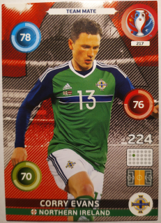Panini Euro 2016 Adrenalyn XL - Corry Evans - Severní Irsko