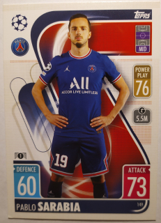 Topps Match Attax Champions & Europa League 21/22 - Pablo Sarabia - PSG