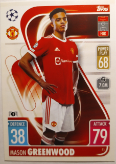 Topps Match Attax Champions & Europa League 21/22 - Mason Greenwood - Manchester United