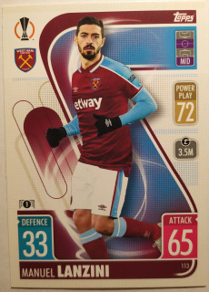 Topps Match Attax Champions & Europa League 21/22 - Manuel Lanzini - West Ham United