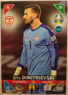 Panini UEFA Euro 2020 Adrenalyn XL Kick Off - Severní Makedonie - Stole Dimitrievski